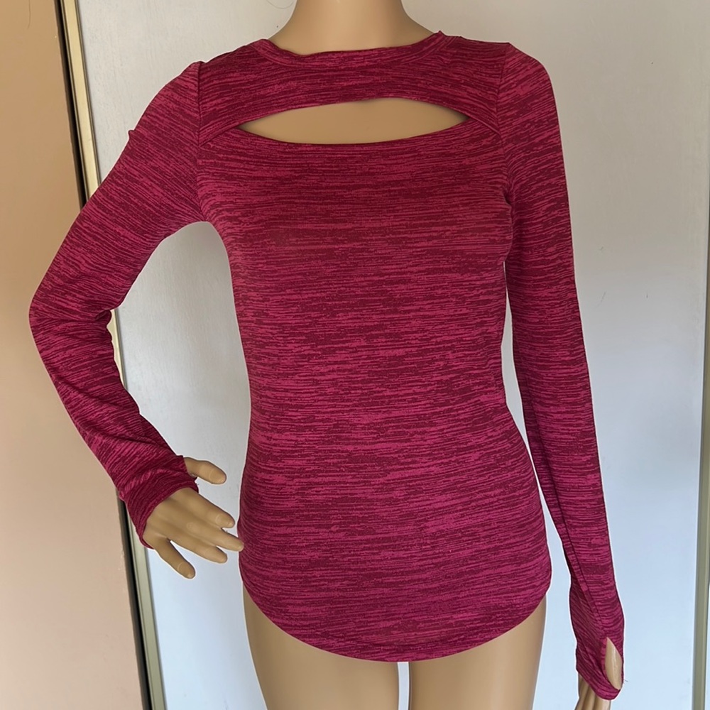 Juicy Couture heather pink magenta cut out top